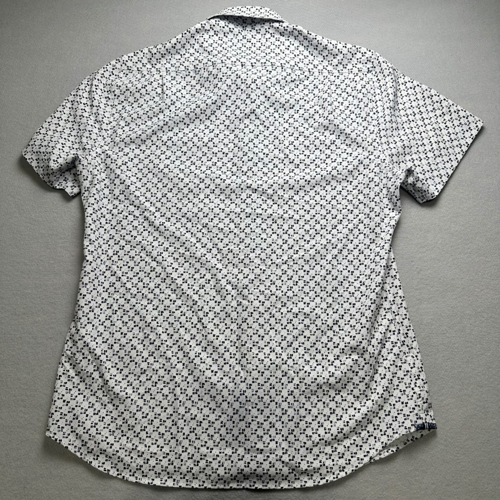 7 Diamonds Freedom Train Shirt Mens Medium White Black 4-Way Stretch Smk-7237 View 3